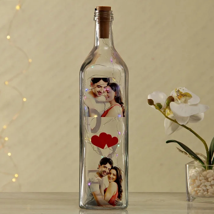 Lampada personalizzata per bottiglia di vino d'amore per San Valentino