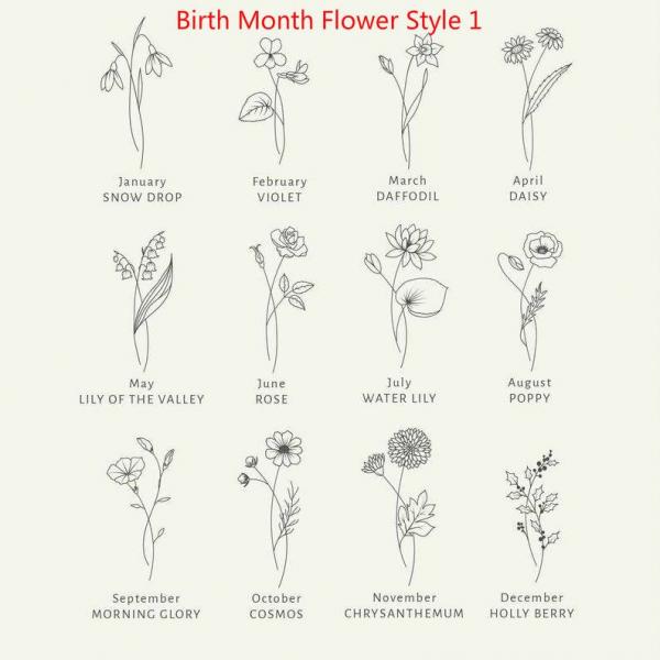 Portachiavi personalizzato con fiore per la nascita Portachiavi con fiore  per il mese di nascita